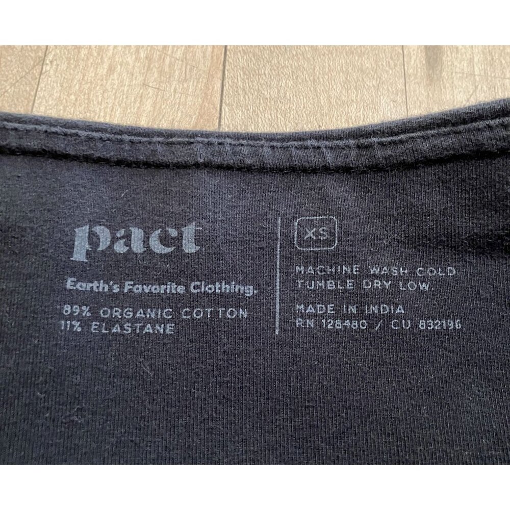 Pact Organic Womens Wide Leg Split Hem Pull On Knit Pants Size XS Black AN EXC - Picture 6 of 11